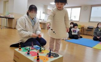 ピンクの角にする～！