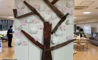 ピンクと白の小さい桜の木もあります