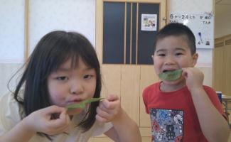 自分で千切ったものを食べます！